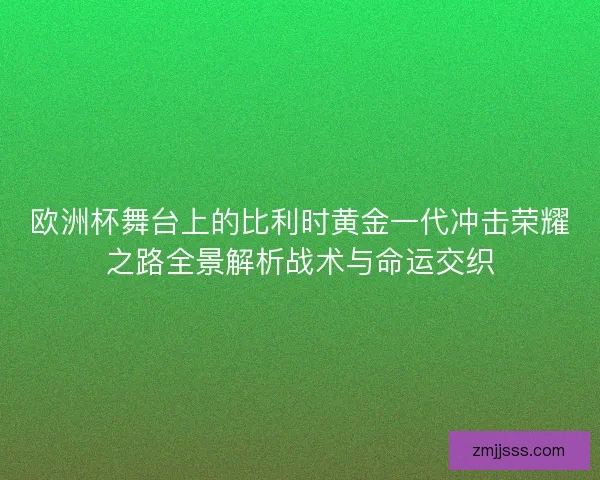 欧洲杯舞台上的比利时黄金一代冲击荣耀之路全景解析战术与命运交织