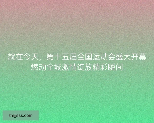 就在今天，第十五届全国运动会盛大开幕燃动全城激情绽放精彩瞬间